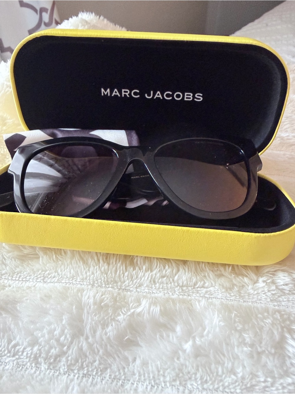 Marc Jacobs Black Sunglasses with Yellow Case